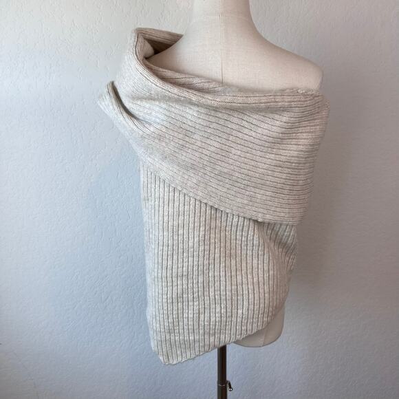 ASOS DESIGN One Shoulder Knit Sweater Off Shoulder In Oatmeal - Picture 8 of 10